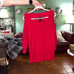 Cold Shoulder Red sweater super sexy